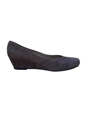 Lazio Collezione Women’s Caviar Brown Suede Giorgia Dress Wedges Slip-On Size 40